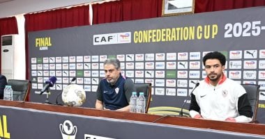 معتمد جمال وعمر جابر في المؤتمر الصحفي للزمالك غدا قبل نهائي الكونفدرالية